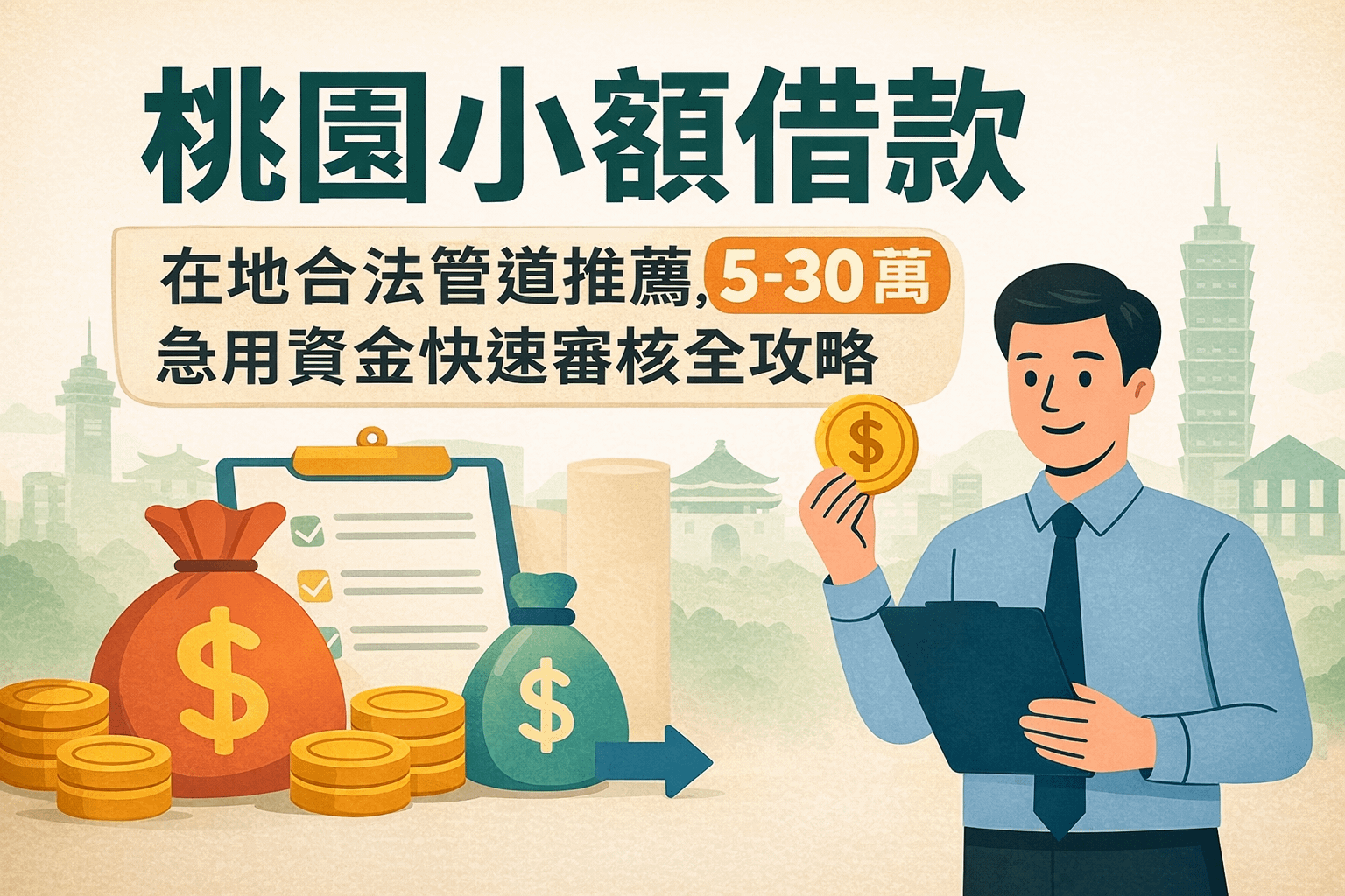 桃園小額借款：在地合法管道推薦，5-30 萬急用資金快速審核全攻略